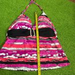 Vintage Y2K Pink/Black‎ Belted Swimsuit Halter Top Bathing Suit Padded Pink Size 8 Photo 3
