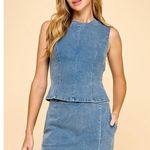 Denim Two Piece Set Blue Size M Photo 0