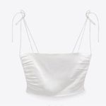 ZARA  Satin  Effect cropped Top with Tie shoulders Photo 3