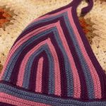 Wild Fable Boho Halter Crocheted Knit Dress in Pink, Blue, & Purple Photo 5