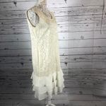 Leslie Fay Vintage 80's sleeveless lace cream dress with ruffles size 10 Photo 3