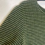 Roolee Green White Short Puff Sleeve Knit Shirt EUC Sz M Cotton Poly Stretch Photo 1