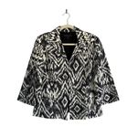 Lafayette 148 New York black and white ikat print blazer jacket Sz 10 Old Money Photo 1
