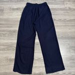 ZARA Women Navy Blue Wide Leg Drawstring Elastic Waist Loose Fit Pants Size S Photo 9