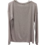 Nine West  Long Sleeve Side Ruched Drop Shoulder Lavender Striped Soft Top XS Photo 9