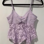 Edikted NEW  Asymmetrical Crop Tank Top Women Small Lilac Coquette Fairy Babydoll Photo 0