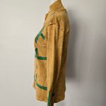 Topaz Mustard & Green Geometric Cotton Zip Jacket Size Large Photo 2