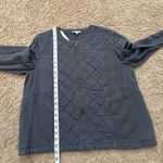 J.Jill Women Quilted Lightweight Jacket Charcoal Gray Mixed Media Cotton Size M Photo 7