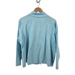 Talbots Womens Light Blue Zip Up Jacket 2X Cotton Long Sleeve Casual Athleisure Photo 4