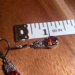 Simulated Red Diamond Stainless Steel Lever Back Earrings Photo 5