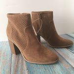 Laser Cut Ankle Boots, Size 8 Tan Photo 3
