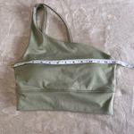 Danskin Sage Green One Shoulder Padded Push Up Sports Bra  Athletic Crop Sz S EUC Photo 5