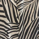 H&M  Black and White Striped Button Down Shirt Photo 3