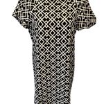 ZARA  Basic Geometric Black White Dress Sz L Short Sleeve Boxy Fit Business Photo 2