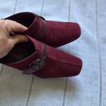 Aerosoles Heeled Burgundy Mules with Belt Strap Photo 6