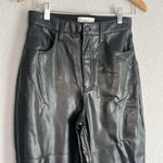 Abercrombie & Fitch Black Vegan Leather 90s Straight Pants Curve Love High Rise Photo 2