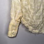 Free People  Butter Yellow Textured Plaid Women's‎ XS Button-Down Shirt Photo 6