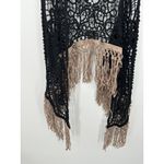 Origami Women Black Crotchet Vest Cardigan Size S/M Boho Festival Hippie Country Size M Photo 2