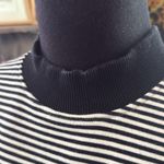 ELL And EMM Black & White Breton Stripes Parisienne High Neck Sweatshirt Photo 2