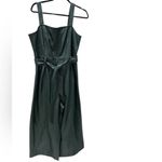 Anthropologie Samira Green Faux Leather Jumpsuit Womens 8P Photo 3