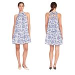 STAUD  Mini Marlowe‎ Dress in Blue Toile Size Large Photo 1
