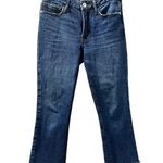 frame denim Frame Le Crop Mini Boot Cut Dark Blue Denim Jeans Size 24 Med Rise Fray Hem Photo 0