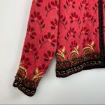 Icelandic Design Womens Zip Up Wool Textured Sweater Jacket Red Size M Photo 4