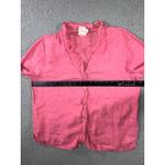 Hot Cotton‎ LInen Shirt Women Medium 100% Linen 3/4 Sleeve Ruffle Minimalist Pink Photo 3
