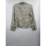 Brooks Brothers  Blouse Womens 6 Beige Silk Mock Neck Long Sleeve Geometric Print Photo 6
