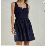 Francesca's Francesca’s Mi Ami Adessa Eyelet Mini Dress Womens M Navy Feminine Romantic Chic Photo 1