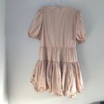 J.Crew Light Brown Puff Sleeve Tiered Midi Wrap Dress Size Medium Summer boho Photo 6