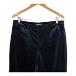 Ellen Tracy Velvet Pants Cropped Career Casual Blue Women Size 12 Photo 3