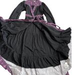 Allison New York Madison Full Wrap Black & Purple Maxi Dress Size Medium Photo 11