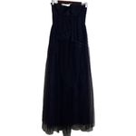 Vera Wang  Maids 8 Strapless Tulle Midnite Blue Formal Maxi Dress Photo 1
