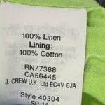 J.Crew A-Line Skirt in Vibrant Neon Lime Green 100% Linen Pull On Size 2 XS Photo 4