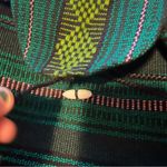 Hispanic / Latin American Green Plaid Print Knit Canvas Backpack Photo 9