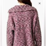 Free People Stellar Knit Pullover Sweater Pink Boucle Collared Button Size Small Photo 8