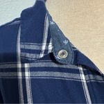 Jachs  Girlfriend Plus Women Dark Blue Checkered Fannel Buttondown Shirt Size 2X Photo 4