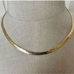 gold tone houndstooth flat chain necklace Photo 1