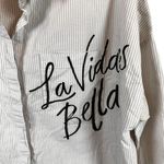 A New Day  Size S  Striped Button-Up Shirt La Vida Bella Graphic Photo 3