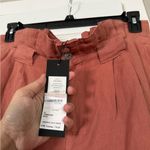 Veronica Beard  Cotton Linen Blend Karter Pleated Pants Mocha NWT Photo 4