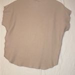Storia Sioni Beige Textured Panel Top | Modern Minimalist Boxy Blouse | Size Small Photo 2