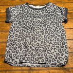 Lucky Brand Women's M Gray Leopard Print Short Sleeve T Shirt Top Photo 0
