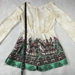 City Halo Paisley Print Playsuit Romper Size Medium Boho Festival Colorful Party Green Photo 12