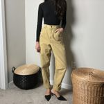 90s vintage mustard yellow cotton high waisted rise mom jeans pants by liz wear Size 30 Photo 1