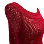 The Limited Red Shimmery Crochet Off-Shoulder Top | Sz. M | EUC | Y2K Photo 2