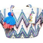 AMERICA & BEYOND Southwest Embroidered Tote Shoulder Bag Large Interior NWT Blue Photo 0