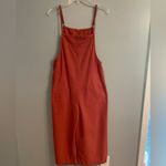 Linen Cotton Blend Rust Sleeveless Comfy Summer Jumpsuit Red Size XS Photo 2