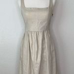 Judith March Linen Blend Square neck Bow Back Metallic Dress Photo 0