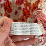 Forever 21 Cream Beige Pink Orange Floral Crochet Lace Cold Shoulder Crop Top M Photo 7